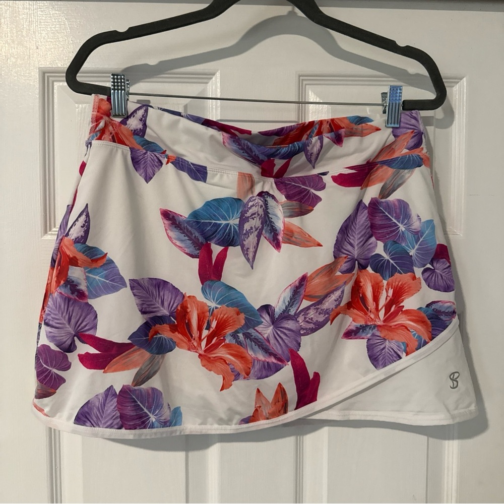 Sofibella Tennis Skirt 14” Skort Golf/Tennis/Pickleball Multicolor Floral